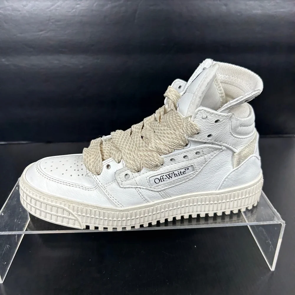 Off-White Size 35 US 5 Off Court 3.0 Leather Sneakers White High Top Shoe Womens